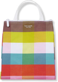 Kate Spade New York, Portable Soft Cooler Lunch Bag with Silver Insulated Interior Lining and Storage Pocket, Joy Dot