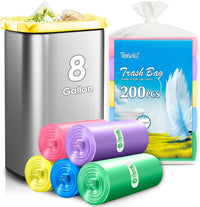 10 Gallon 200 Counts Extra Strong Trash Bags Tall Kitchen Garbage Bags by Teivio, 9 Gallon 10 Gallon,Bathroom Trash Can Bin Liners, Intended for Home,Plastic Bags for office kitchen Garden,Black