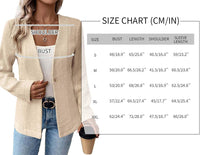 Mina Self Long Tweed Blazer Jacket for Women 2024 Fall Winter Warm Cardigan Open Front Slim Fitted Fashion Casual Work Suit