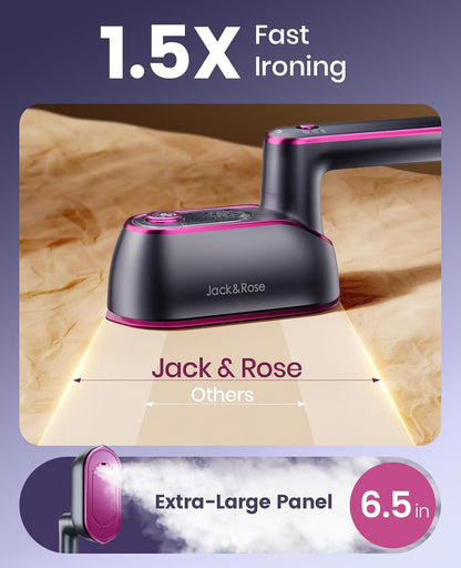 Jack ＆ Rose Travel Steamer Iron for Clothes,1200w Iron Steamer,Portable Handheld Travel Size Steamer iron,8S Fast Heat-Up