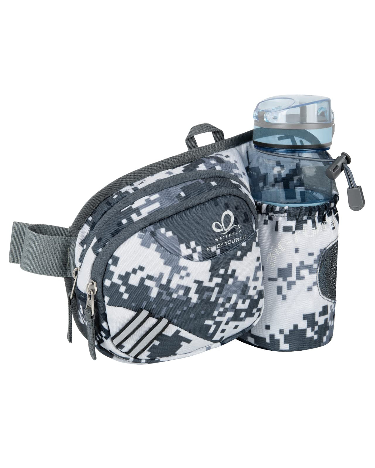 WATERFLY Fanny Pack Waist Bag: Waist Pack for Women Men with Water Bottle Holder Hiking Fanny Pack for Running Walking DogWalking Travel Cycling