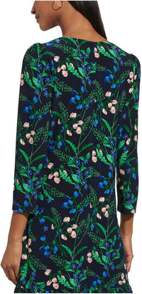 Tommy Hilfiger Women's 3/4 Sleeve High Neck Ruffle Trim Jersey Mini Dress