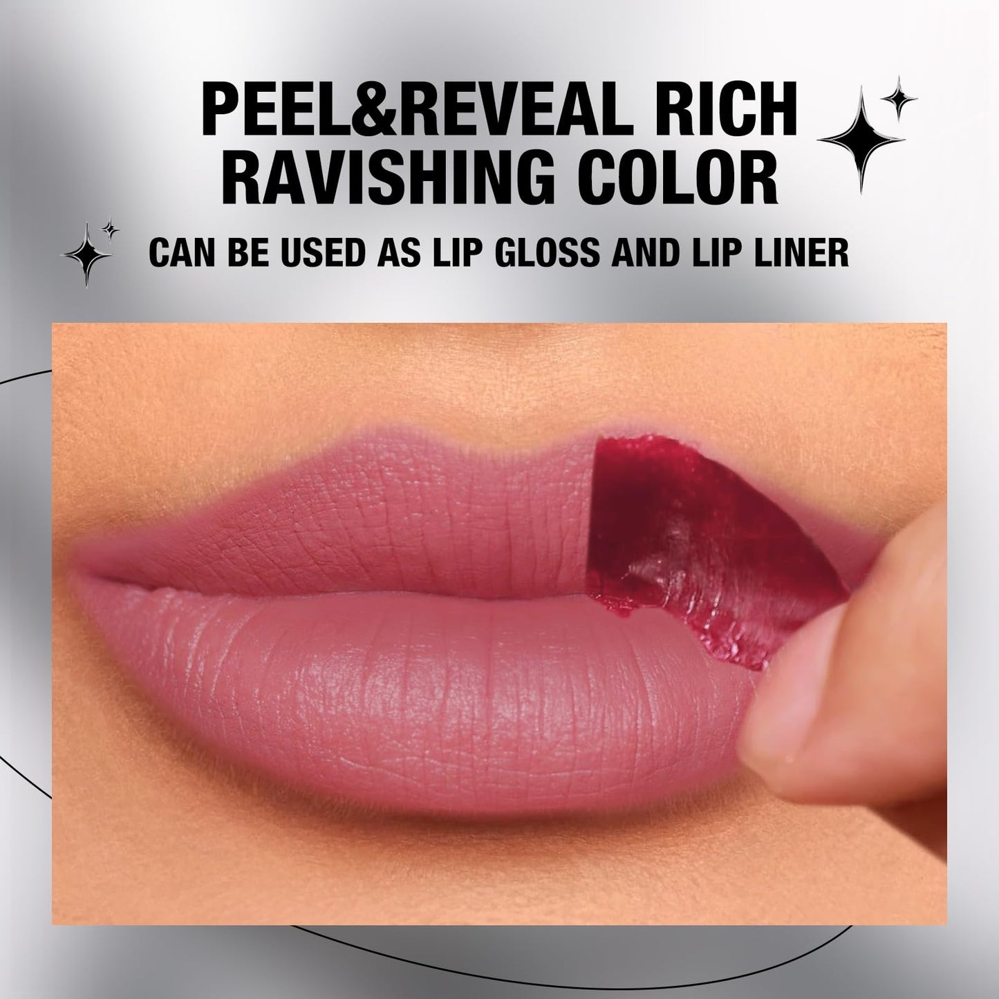 Jolilab Lip Stain Peel Off, Waterproof & Long Lasting, Highly Pigmented for All Skin Types（4Pcs Set）