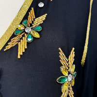 PolyJolly Handmade Bead Abaya Dress for Women Dubai Sadui Fancy Moroccan Kaftan Wedding Attire Collection