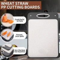 Titanium Cutting Boards for Kitchen Non-Toxic – Double Sided Metal for Meat/Fish & Wheat Straw PP for Fruits/Vegetables, Dishwasher Safe, Hygienic, Pure Cut Easy Clean Chopping Board Large