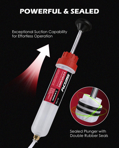 SEDY Fluid Extractor Multi-Purpose Oil Syringe with 500CC, Oil Suction Pump, Manual Extraction and Filling Pump, Automotive Oil Syringe(17.6 Oz./0.45 Qt./500 CC)