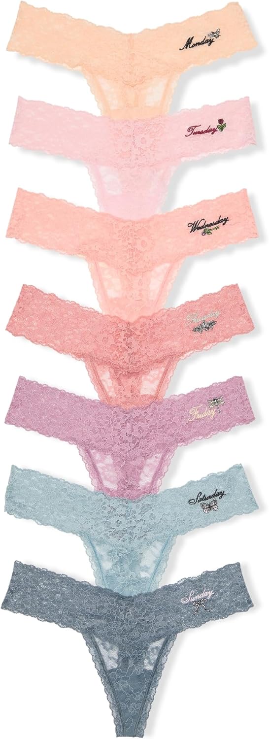 Victoria's Secret Women's Lace Thong Underwear, Panties for Women, Multi Pack (XS-XXL)