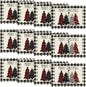 Artoid Mode Waterclor Buffalo Plaid Christmas Trees Placemats Set of 4, 12x18 Inch Winter Table Mats for Outdoor Home Party Kitchen Dining Decor