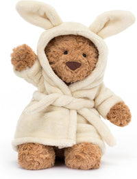 Jellycat Bartholomew Bear with Bathrobe Stuffed Animal, 10 inches - Teddy Bear Plush - Soft & Huggable - Classic Children's Gift