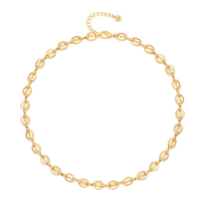 Aobei Pearl 18K Gold Plated Paperclip Chain Choker Satellite Chain Freshwater Cultured Biwa Pearl Pendant Necklace Dainty Turquoise Jewelry for Women