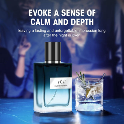Ycz Midnight Marine Eau de Parfum for Men, 1.7 Fl Oz (50 mL), Long-Lasting Cologne, Fresh Marine & Woody Fragrance with Grapefruit, Ginger and Cedar Notes for Daily Wear, Date Night and Gifts