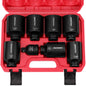 29-Piece 1/2" Drive Impact Socket Set, SAE (3/8 to 1 inch) and Metric (10-24mm) Sizes with Extension Bars Standard Deep Socket Set CR-V Material High Durability Impact Wrench
