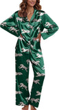 Ekouaer Pajamas For Women Set Silk Pjs 2 Piece Satin Sleepwear Long Sleeve Button Down Lounge Sets With Pant