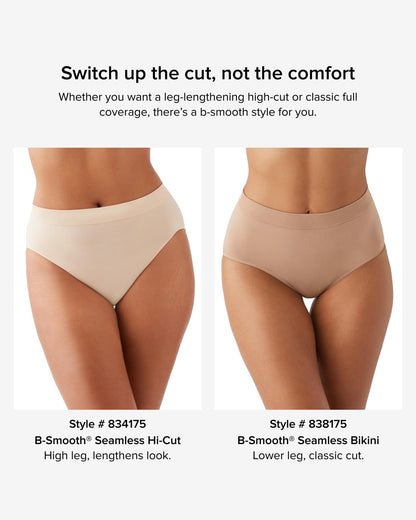 Wacoal Women's B-Smooth Seamless Hi-Cut Brief Panty, 834175
