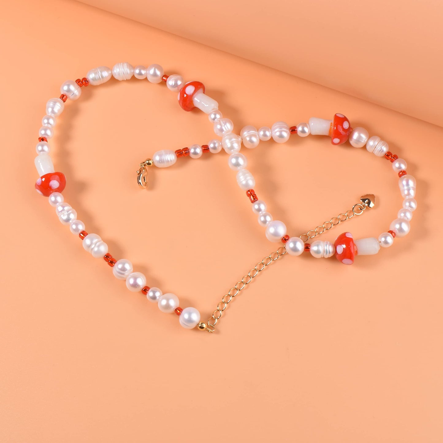 Natural Freshwater Pearl Fun Flirty Beaded Choker Necklace Handmade Summer Boho Jewlery Gifts for Women Teen