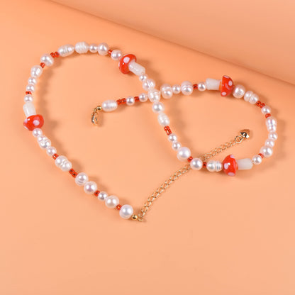 Natural Freshwater Pearl Fun Flirty Beaded Choker Necklace Handmade Summer Boho Jewlery Gifts for Women Teen