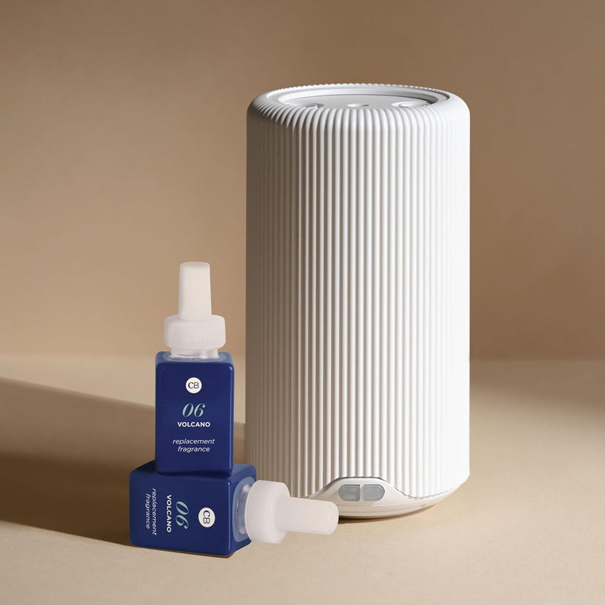 Capri Blue Pura Plus Smart Home Fragrance Diffuser Kit - Includes 1 Tabletop Pura Diffuser and 2 Volcano Pura Refills - Notes of Tropical Fruits & Sugared Citrus