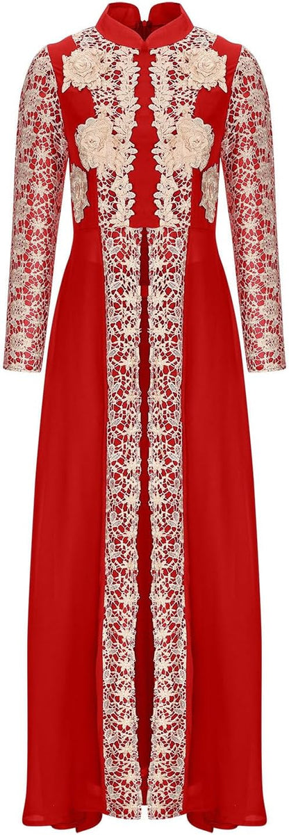 Mzkdieey Women Abaya Dress Muslim Dubai Sadui Moroccan Kaftan Embroidered Islamic Ramadan Eid Dress Wedding Party Dress