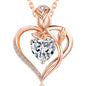 Women's Heart Pendant Necklace – 1.2CT Moissanite or Lab-Grown Sapphire, Ruby & Emerald