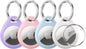 UNBREAKcable AirTag Holder for Apple - 4 Pack Air Tag Case [Fit Tightly Design] [Easy to Install] [Hold Securely] Waterproof TPU Protective Cover with Metal Keychain for Kids,Pet,Luggage,Backpack,Keys