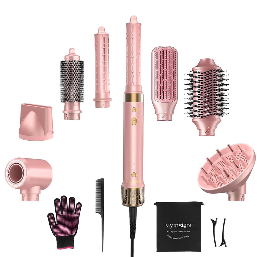 StyleVibe 6-in-1 Air Styler, Hair Dryer & Blow Dryer Brush with Auto Wrap Curl L/R, Fast Drying, Smooth Blowouts, Root-Lift Volume, No Heat Damage Frizz-Free Thermal Brush with Travel Bag