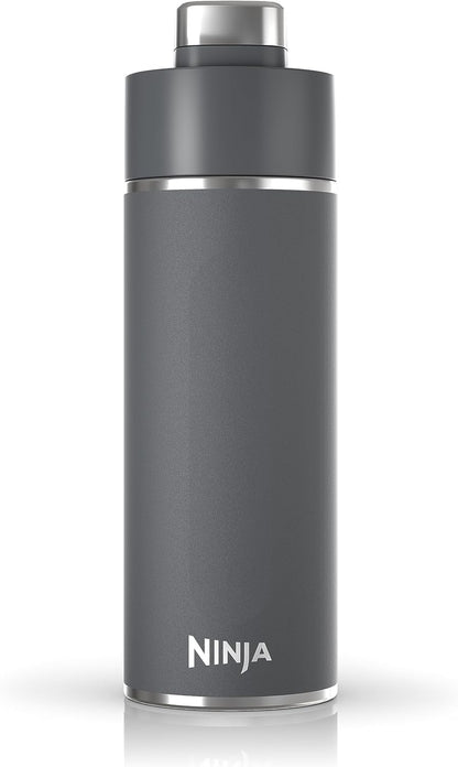 Ninja Thirsti 18oz Travel Water Bottle, For Carbonated Sparkling Drinks, Colder and Fizzier Longer, Leak Proof, 24 Hrs Cold, Dishwasher Safe, Stainless Steel Insulated Tumbler, Cloud White, DW1801WH