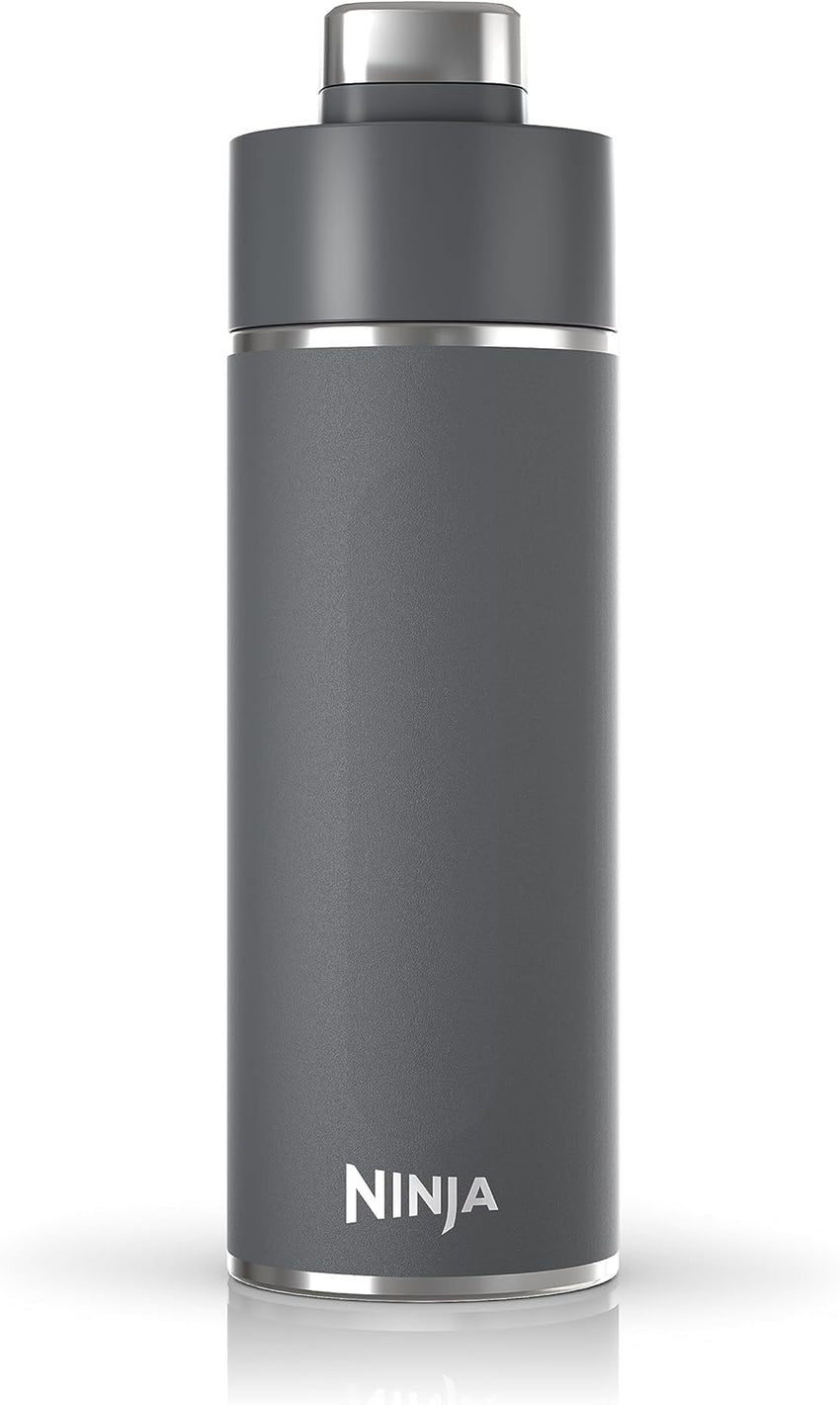 Ninja Thirsti 18oz Travel Water Bottle, For Carbonated Sparkling Drinks, Colder and Fizzier Longer, Leak Proof, 24 Hrs Cold, Dishwasher Safe, Stainless Steel Insulated Tumbler, Cloud White, DW1801WH