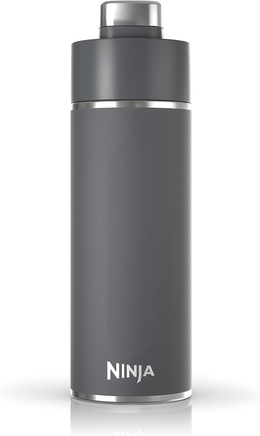 Ninja Thirsti 18oz Travel Water Bottle, For Carbonated Sparkling Drinks, Colder and Fizzier Longer, Leak Proof, 24 Hrs Cold, Dishwasher Safe, Stainless Steel Insulated Tumbler, Cloud White, DW1801WH