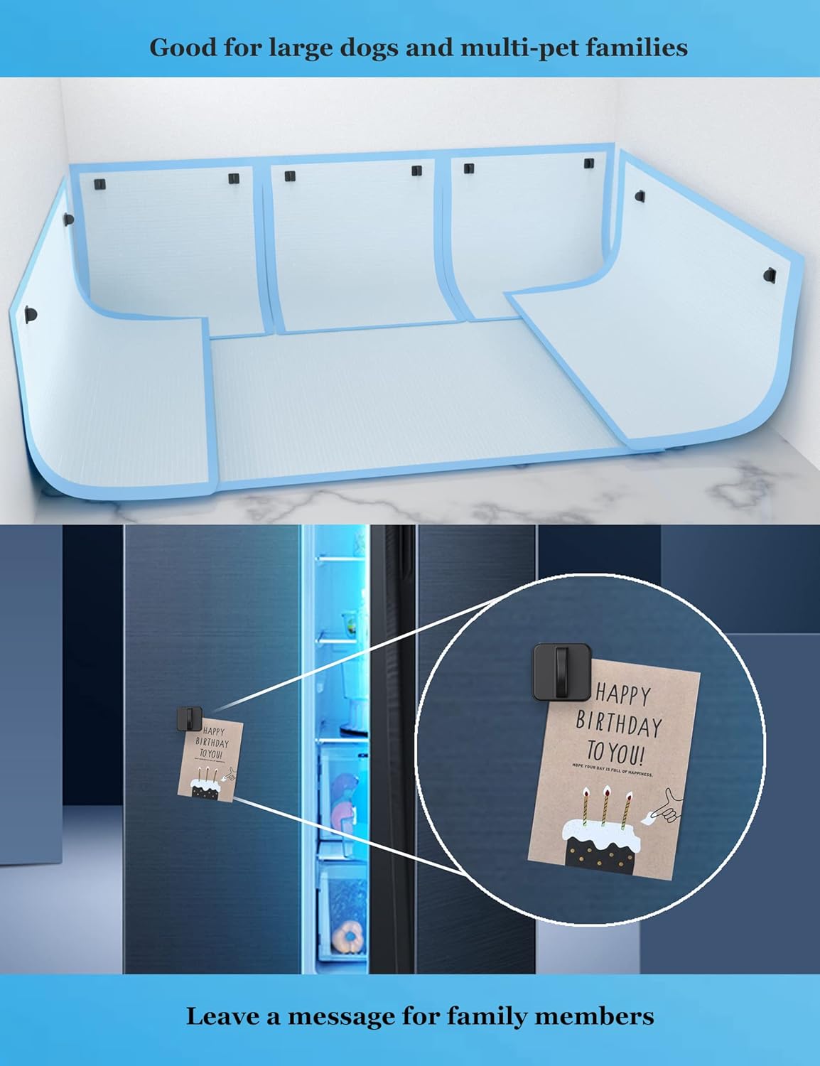 Dog Pee Pad Holder Potty Training Pad Magnetic Wall Holder for Leg-Lifting Dogs & Canine Urine Marking Strong Magnets No More Slipping Pee Pads Fit for Any Size of Puppy Pee Pads (Black)