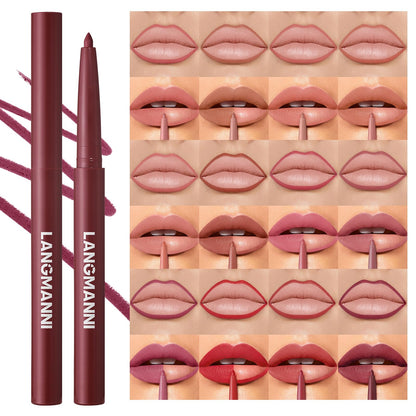 Jolilab Matte Lip Liner Lip Oil Set, Lip Makeup Set Natural Smooth Long-Lasting And Hydrating Beauty Daily Cosmetics Gift for Girls Easy-to-Use（12pcs）