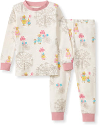 Burt's Bees Baby Girls' Pajamas, 2-Piece Long Sleeve Tee and Pants Organic Cotton PJ Set