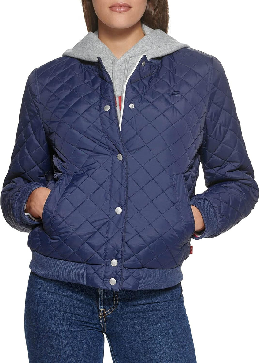 Levi's Women's Diamond Quilted Bomber Jacket With Front Pockets - Regular & Plus Sizes