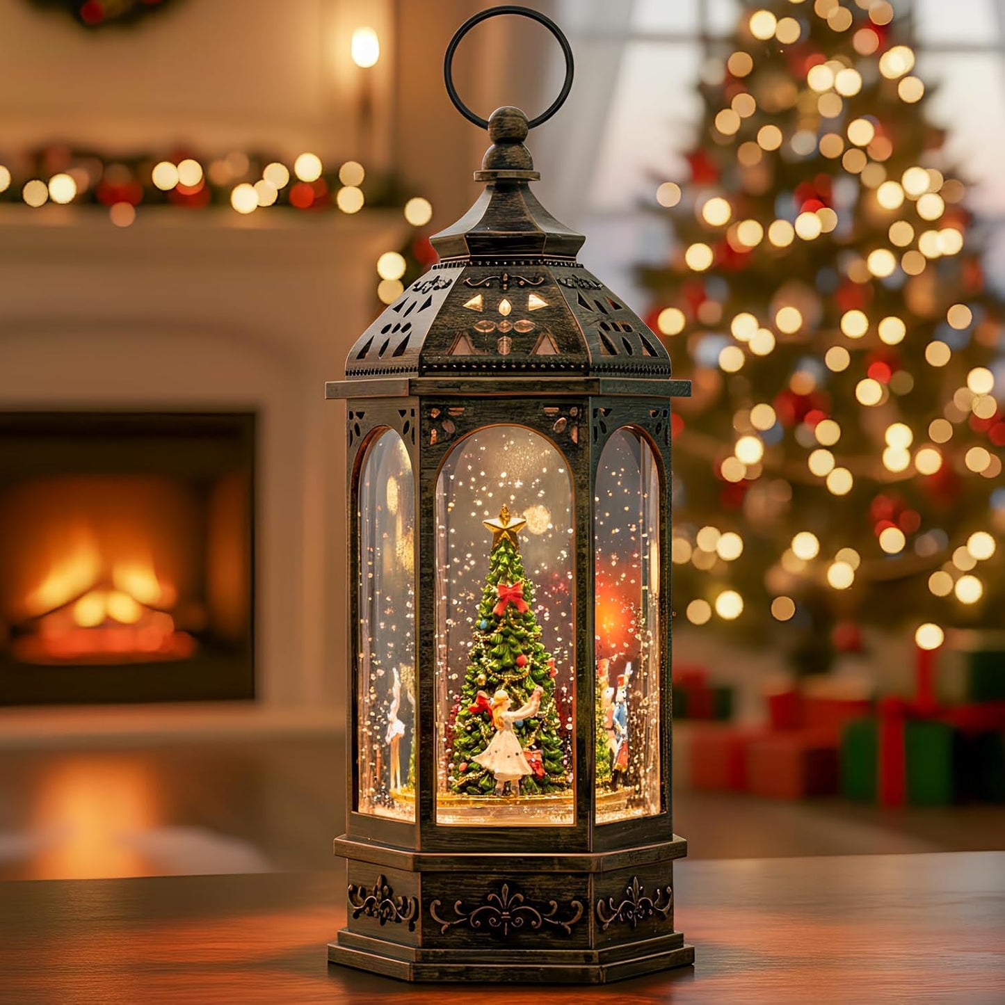 Christmas Snow Globes, Adoration of The Magi Nativity Manger Scene, Silent Night Music Water Lantern, Holiday Decorations Gifts for Family, Children or Friends