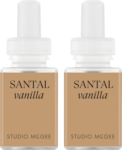 Pura x Studio McGee Home Scent Refill - Smart Air Diffuser - Up to 120-Hours of Luxury Fragrance per Refill - Home Essential - Clean & Safe Diffuser Fragrance - 2 Pack, Santal Vanilla