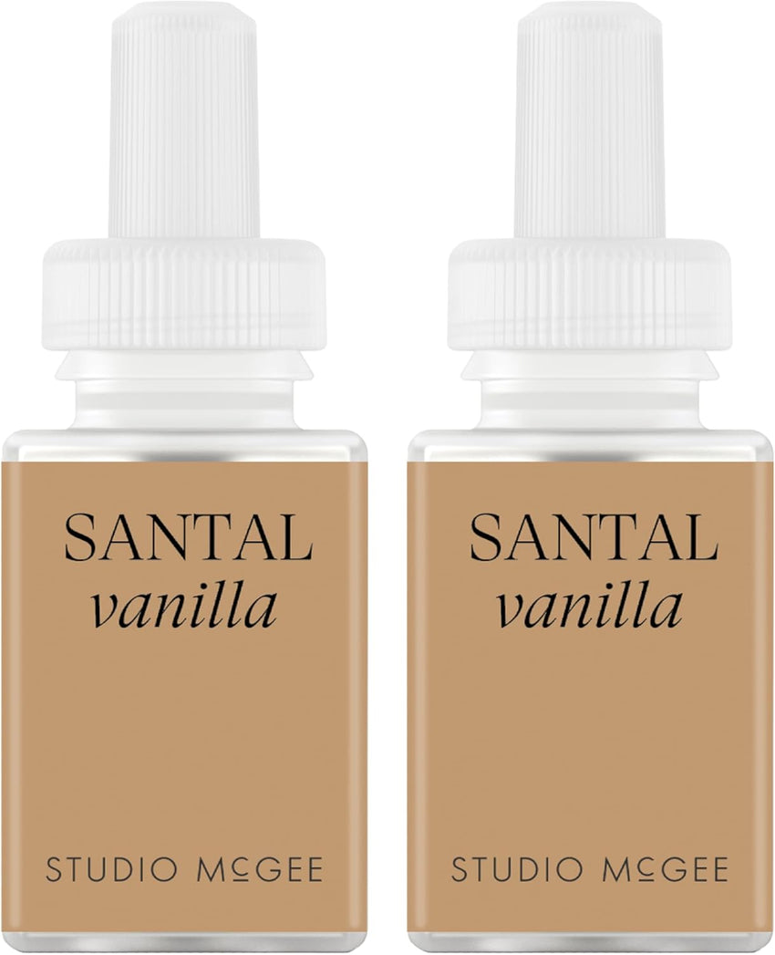 Pura x Studio McGee Home Scent Refill - Smart Air Diffuser - Up to 120-Hours of Luxury Fragrance per Refill - Home Essential - Clean & Safe Diffuser Fragrance - 2 Pack, Santal Vanilla