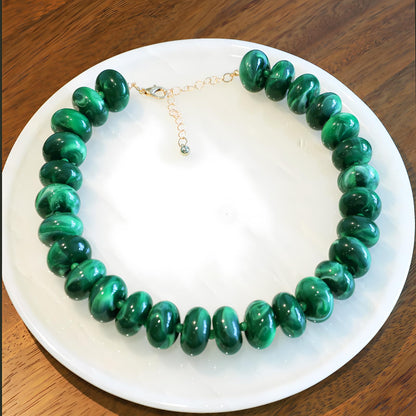 We We Chunky Colorful Beaded Necklace for Women Large Boho Statement Bead Chokers Necklaces Turquoise Blue Big Beads Jewelry Neck Summer Beach