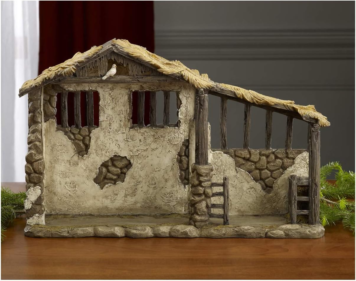 Christmas Nativity Lighted Stable for 14" Nativity Set
