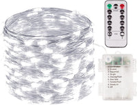 4 Pack 100 LED Fairy Lights Battery Operated with Remote, 33FT Waterproof Twinkle Lights with Timer & 8 Modes, Fairy String Light Outdoor Indoor for Bedroom Classroom DIY Christmas Decor (Warm White)