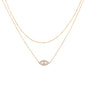 MEVECCO Layered Heart Necklace Pendant Handmade 18k Gold Plated Dainty Gold Choker Arrow Bar Layering Long Necklace for Women