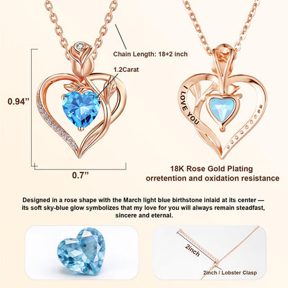 Women's Heart Pendant Necklace – 1.2CT Moissanite or Lab-Grown Sapphire, Ruby & Emerald
