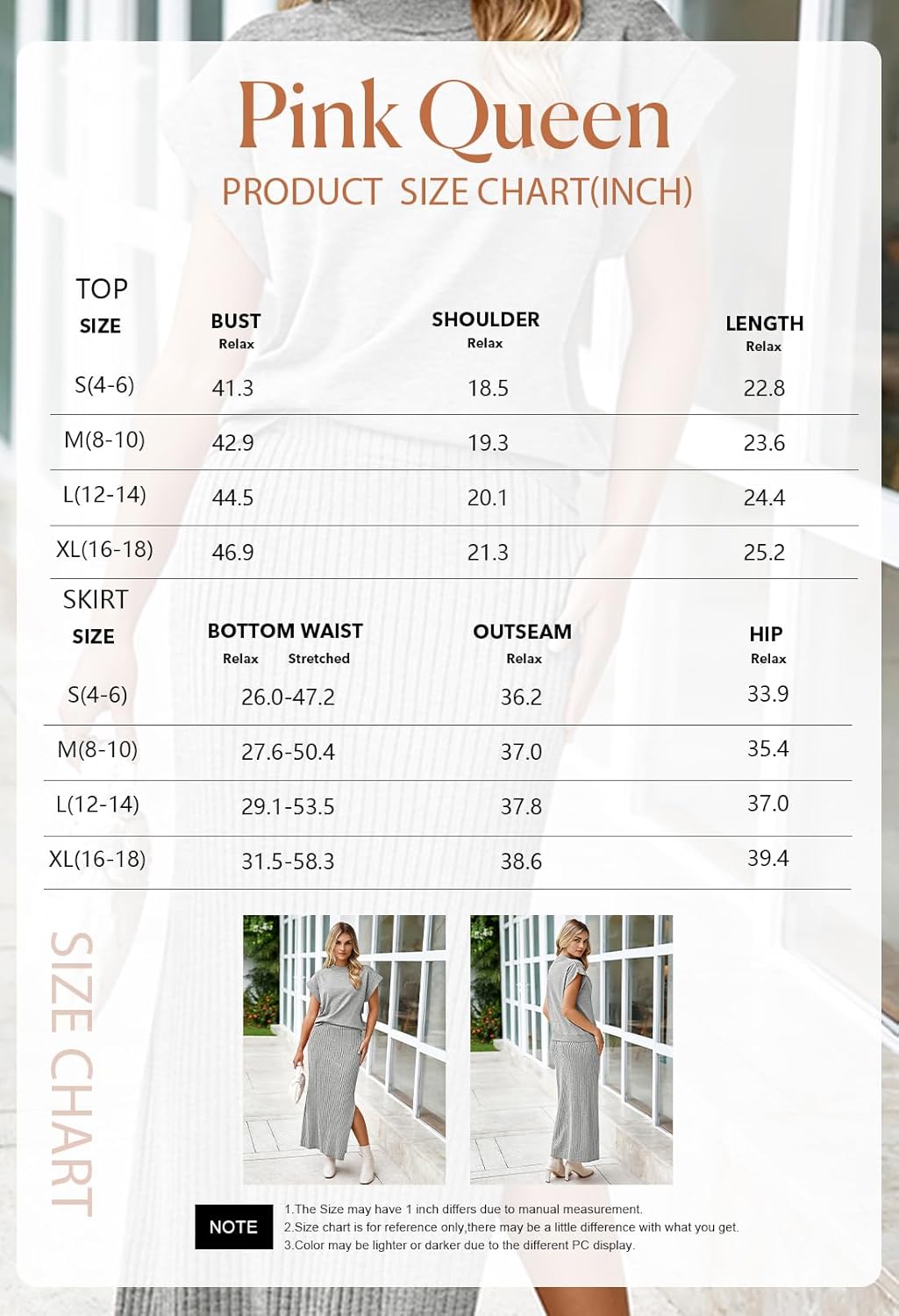 Pink Queen Women's 2 Piece Sweater Outfits Set Summer Cap Sleeve Tops Bodycon Maxi Long Skirt Knit Dresses