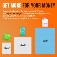 Carpe Antiperspirant Underarm Wipes for Sweat Blocking, Deodorizing, and Cleansing When You’re On the Move - 15 Residue Free, Individually Wrapped Wipes - Clean and Refreshing Scent