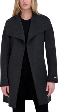 Tahari Women's Peacoat Wool Blend Lapel Collar Trench Coat