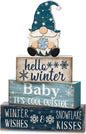 4 Pcs Christmas Table Decor Wooden Hot Cocoa Decoration Christmas Centerpiece Winter Tiered Tray Decor Decorative Red Hot Cocoa Block Signs Gift Farmhouse Xmas Decoration for Home Kitchen