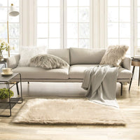 Ashler Faux Fur Rug, Fluffy White Small Sheepskin Rug, Ultra Soft 2x3 Ft Mat, Machine Washable Shag Mats, Nursery Throw for Bed, Living, Kids Room