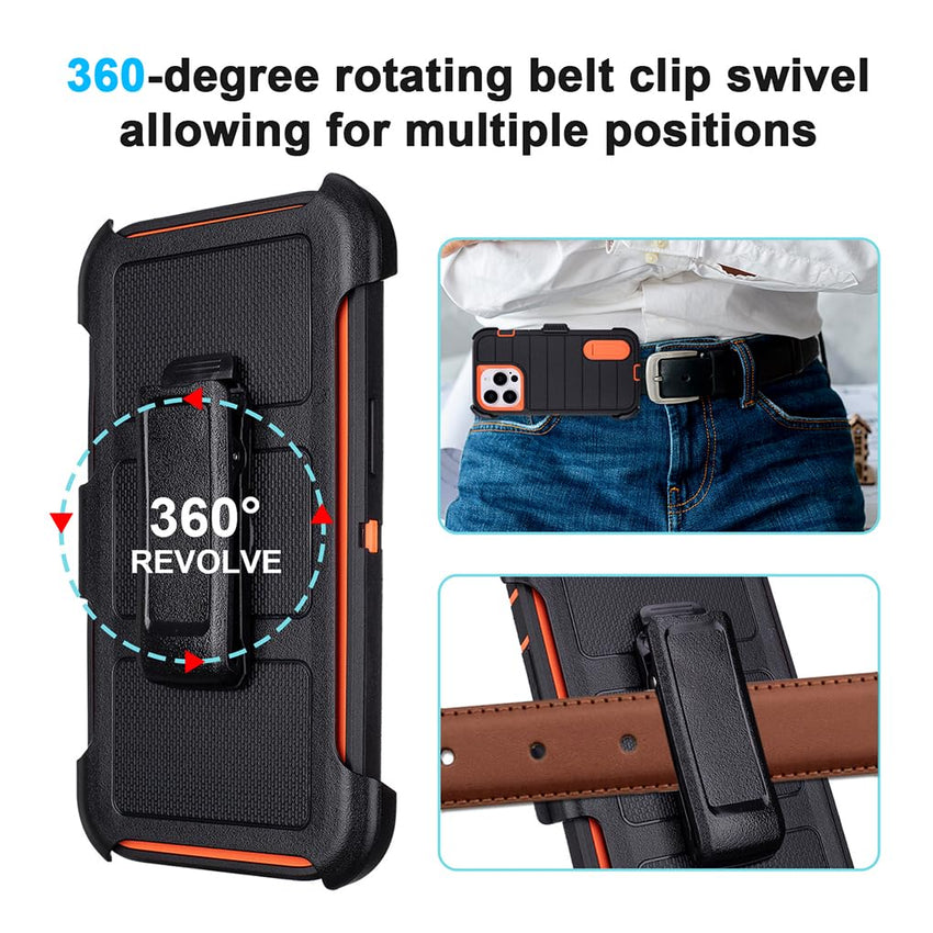 for Phone Case iPhone 14 Pro Max Case Black with Belt Clip Heavy Duty Holster for Shockproof Cases,3 Layers of Sturdy,Military Grade Defender Cover for iPhone 14 Pro Max Cases Black 6.7 Inch