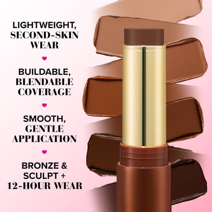 Too Faced Chocolate Soleil Melting Bronzing & Sculpting Stick | Cream, Lightweight, Vegan + Cruelty Free, Chocolate Mocha