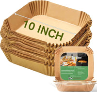 Rectangle Air Fryer Liners for 6 Quart Dual Basket, Ninja double Dual Liners Disposable, 200Pcs Rectangular Parchment Paper Liner for COSORI 9Qt Double Air Fryer with 2 Baskets