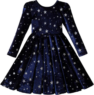 NNJXD Princess Girl Long Sleeve Autumn Winter Dress Tulle Party Dresses