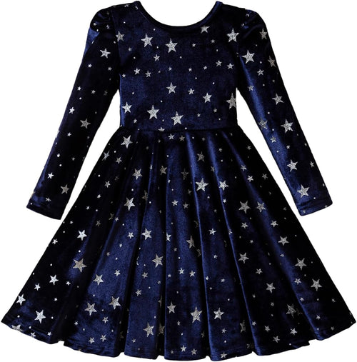 NNJXD Princess Girl Long Sleeve Autumn Winter Dress Tulle Party Dresses